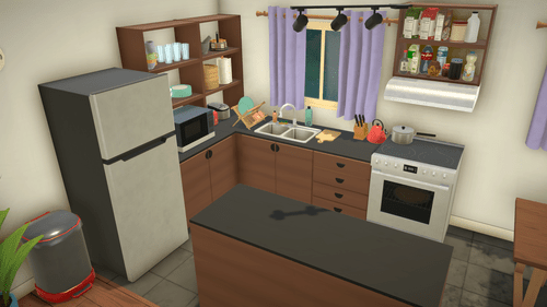 Unpacking house room showcase - cozy living space with warm lighting