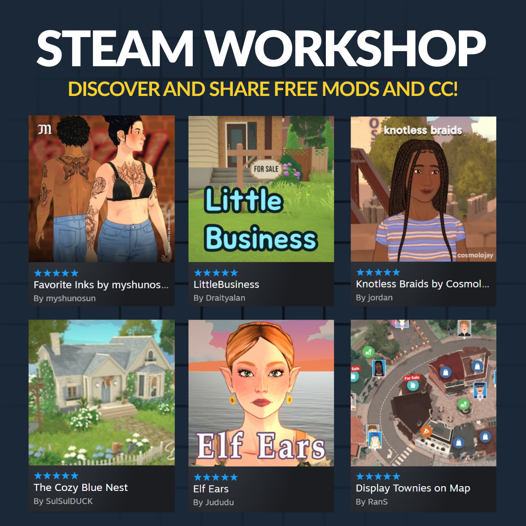 Steam Workshop showcasing popular Paralives mods